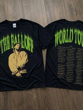 J. Cole The Fall-Off World Tour 2026 Green Portrait Double Sided T-Shirt Reprint